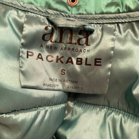 A.N.A Packable Teal Down Coat Sz S - Picture 8 of 10